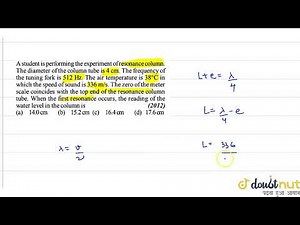 A student is performing the experiment of resonance column. The diameter of the column tube is 4...