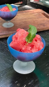 Watermelon sugar high!? Try this BRAIN-FREEZING recipe to satisfy your cravings 😜 Ingredients Watermelon (roughly chopped) – 500gms Mint Leaves – handful Sugar(optional) – 2 tbsp Lemon juice – 4 tbsp Steps: Grind together watermelon, mint and sugar. Do not worry to remove the seeds at this stage. Remove and strain the watermelon juice into a tray. Using a spoon press against the sieve to squeeze out all the pulp. Add lemon juice to this, stir and deep freeze it till completely frozen. #Reelitfe