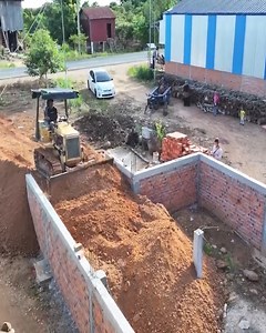 Witness the Marvel: Bulldozer Filling Gaps Between Foundation Boxes | Bulldozer Cambodia