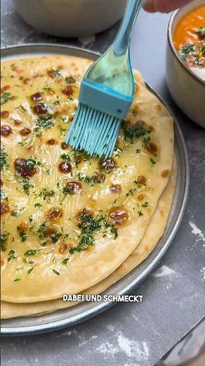 Schnelles Naan Brot - perfekt zu indischem Essen 🥘 #naan