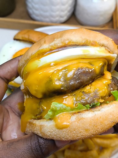 Easy Double Cheese Egg Burger Recipe
