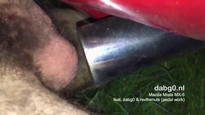Fucking the exhaust pipe of a Mazda Miata MX-5 sports car