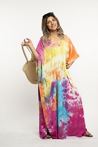 Rainbow Plus Size Caftan, Red Tie Dyed Kaftan, Kaftan With Pockets, Abaya, Women Kaftan,tie Dye Caftan, Plus Size Maxi Dress, Caftan Dress - Etsy