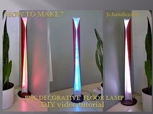 DIY floor lamp,How to make modern floor lamp?LED strip floor lamp,PVC pipe floor lamp,jr.handicrafts