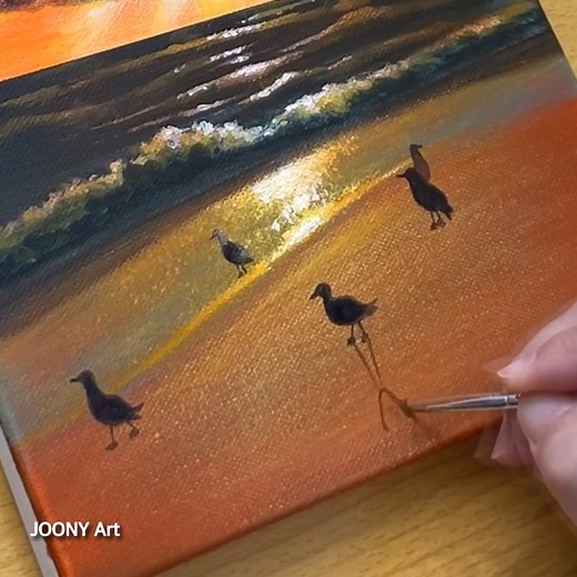 41K views · 520 reactions | Sunset Seascape Acrylic Painting #art #painting #acrylicpainting | Joony art | Facebook