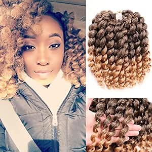 10 Inch Jamaican Bounce Crochet Hair 22 Strands 4 Packs Wand Curl Crochet Hair Curly Crochet Braids for Black Women (10 Inch (Pack of 4), T1B-27#)