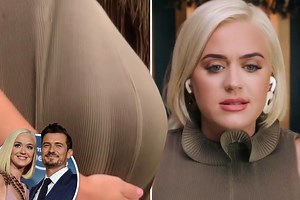 Pregnant Katy Perry shows off huge baby bump in new interview
