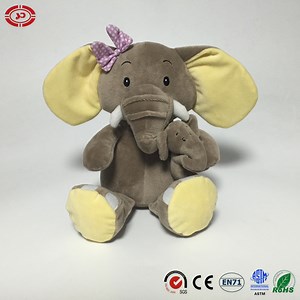 [Hot Item] Jumbo Elephant Sitting Animal Toy Plush Soft with Baby Gift