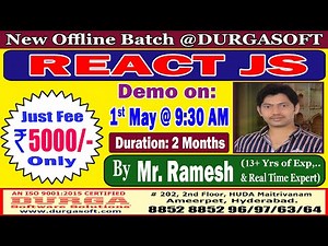 REACT JS Offline Training @ DURGASOFT