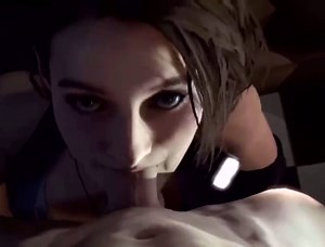 Deep throat close-up in a very realistic 3D animation