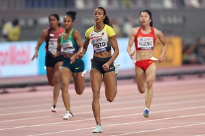 German female runners win battle against close-up cameras pointed at them from underneath