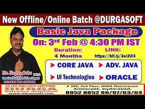 Basic Java Package Offline/Online Training @ DURGASOFT