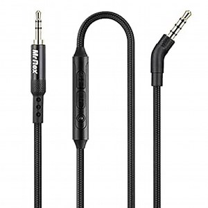 Mr Rex Replacement Audio Cable Cord with Mic for Bose 700 QuietComfort QC35 QC35II QC25 QC45 Headphones, JBL E45BT E55BT E65BTNC 750NC Earphone, Nylon-Braided 2.5mm to 3.5mm Aux Cord Wire(1-Pack, 5ft)