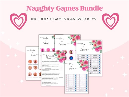 Naughty Bridal Shower Games Bundle | Adult Party Games | Instant Download - Etsy