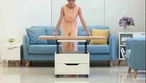 Convertible Folding Dining Table Set for 8, Multifunctional Lift Top Coffee Table with 4 Storage Ottoman, Space Saving Extendable Table for Compact Living Space, 47 in