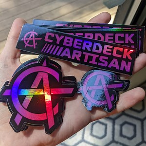 Holographic Cyberdeck Artisan Logo Stickers - Etsy UK