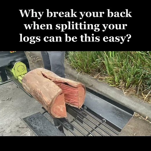 Testing a 15ton kinetic log splitter with Redgum.