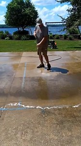 Pressure washing a filthy concrete basketball court #violation | Pete Griffin