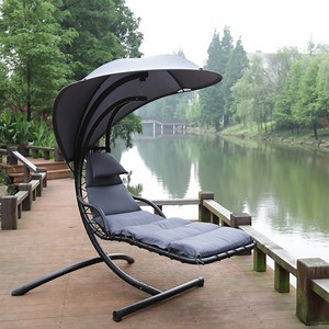 [Hot Item] Outdoor Dream Hammock Swing Chair Chaise Lounger with Canopy and Steel Stand