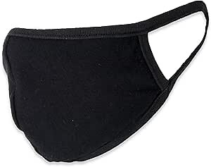 Buttonsmith Black Adult Cotton Face Mask - Made in USA - Two Layer