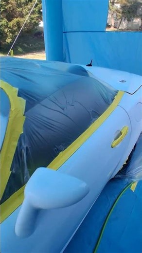 blow up paint booth pt3 Saturn sky paint job #bodywork #saturn #vevor #custompaint #iwata