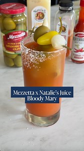 Looking to shake up your cocktail game?😉 We tried the viral olive ice cube trend in our favorite Bloody Mary, featuring the unparallelled pairing of Mezzetta olives and Natalie’s Juices!🍹 Yield: 1 cocktail Prep Time: 2 minutes, plus overnight freezing Total Time: 2 minutes, plus overnight freezing INGREDIENTS 24 Mezzetta® Super Colossal Spanish Queen Olives Salt, to garnish 1 ½ ounces vodka ½ ounce Natalie’s Lemon Juice 2-3 dashes Mezzetta® Mediterranean Calabrian Chili Hot Sauce Natalie’s Red