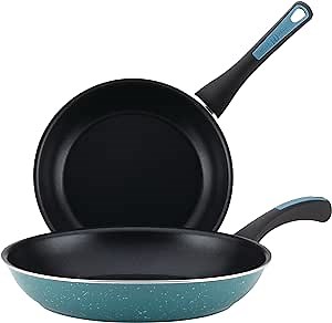 Paula Deen Riverbend Nonstick Frying Pan Set / Fry Pan Set / Skillet Set - 9.25 Inch and 11.5 Inch, Blue