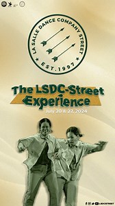 Five! Six! Five! Six! Seven! Eight! Only a few days left ‘till you can experience The LSDC-Street Experience for yourself 🕺🏻 Curious 🧐 about what’s in store for you once you ✍🏻 SIGN UP? Don’t worry we got you! 🫡 Here’s a sneak peek into our workshops on July 20 & 27, 2024! For more details, you may click this link ➡️ https://tinyurl.com/yc8mve6y See you there? 🏃🏻‍♀️ Video by: Bryan Paraiso, Tobey Cortuza IV Caption by: Lissy Lemen CAO-LSDCS-FWS-V01 | LSDC-Street