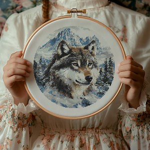 Wolf Cross Stitch Pattern, Wolf With Forrest Cross Stitch PDF, Cross Stitch Animal, Punto De Cruz, Point De Croix, Xstitch Template - Etsy