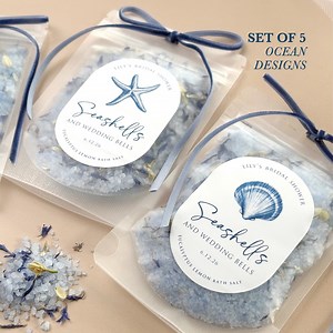 Blue Bridal Shower Beach Gift Seashell Favor Bath Salt Personalized Ocean Party Favor Starfish Theme Shell Wedding Gift Self Care Spa Soak - Etsy