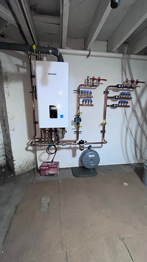 We have the hot water on with the boiler for the home, and we are about to start connecting all of our radiators to the manifolds for the different zones( floors). | Fred Werth