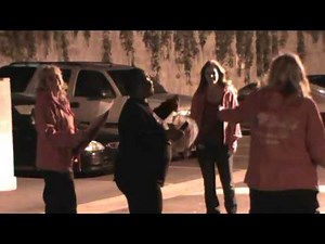 Lipstick BAIL AGENTS approach female who yells at Lipstick Girls who search for fugitive