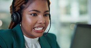 Talk, Customer Service and Woman in Call Center for Help, Business Advice or Support. Sales Agent, Telemarketing and Stock Footage - Video of office, people: 348214392