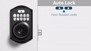 TEEHO Keyless Entry Door Lock - Keypad Door Lock with Handle - Electronic Digital Door Lock for Front Door - Smart Keypad Deadbolt with Door Knob - Auto Lock - Anti-Peeping Password - Carbon Black