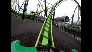 Today's ride is Green Lantern at Six Flags Great Adventure in New Jersey. It is a stand up coaster that originally operated at Six Flags Kentucky Kingdom, where it was known as Chang. Green Lantern stands 155 feet tall and features a top speed of 63 miles per hour. The ride features five inversions and a duration of approximately 21⁄2 minutes. Upon opening in 1997, it set world records for this type of coaster in height, drop, speed, length and number of inversions. Have you been on this ride? W