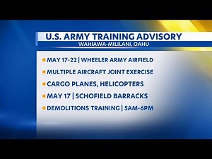 Wheeler Army Airfield hosts joint exercise; Expect increased aircraft activity in Wahiawa & Mililani