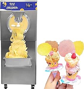 60L/H Italian Gelato Machine Commercial, Hard Serve Ice Cream Machine 15L Cylinder, Sorbet Slush Machine with Sprayer, 5 Programs, for Italian Ice, Slush, Hard Ice Cream