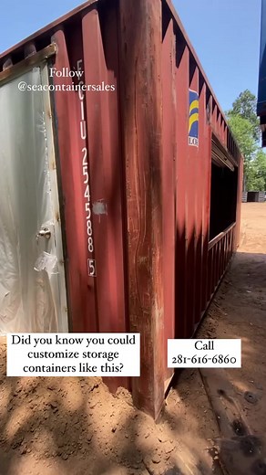Need a custom storage container in TX?⁠ ⁠ From fireworks stand- to an office container- we have what you need!⁠ ⁠ Here are the custom build-outs we do often:⁠ 1. Insulation to keep you cool⁠ 2. Electricity hook-up⁠ 3. Built in Windows⁠ 4. AC cooling system⁠ 5. Walk-through door⁠ ⁠ You want it, Sea Container Sales has got you covered! ⁠ Sea Container Sales is a family owned business that values giving you speedy delivery, with competitive prices and NO hidden fees!⁠ ⁠ From innovative homes, offic