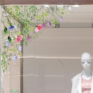 2x Meadow Flower Shop Window Decal Corners for Business Retail Café Store Display - Reusable Floral Window Cling Stickers by Dizzy Duck - Etsy UK