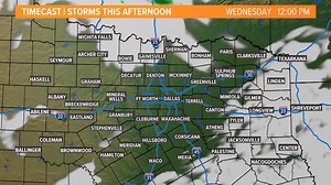 TIMELINE - Light showers for some in the morning with a higher threat for storms this afternoon/evening. Not everyone sees rain! The storms move in after 4 pm for our western counties then move to the SE. A few could be severe with hail and strong winds. #wfaaweather | WFAA Weather