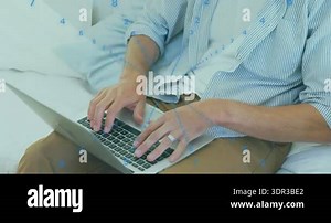 Mature male hovering hands over laptop keyboard starting typing on couch tech for drafting report. Workstation, modern, minimalist, productivity, workspace, digital, concentration Stock Video Footage - Alamy