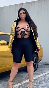 SAMMY on Instagram: "@fashionnovacurve AD 🏴🏆 I’m not extra you’re just basic. . . #goldchallenger #sammy02k #fashionblogger #goldchromewrap #blackandgoldstyles #goldclothes #goldenhour #pdxcars #pdxwraps #pdxmodel"