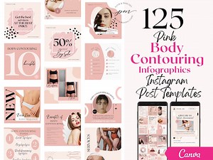 Body Contouring Instagram Post Templates, Editable Body Contouring Social Media Posts, Pink Body Contouring Instagram Post - Etsy