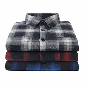 [Hot Item] Long Sleeve Flannel Shirts Pattern Custom Logo Button Casual Cotton Plaid Flannel Men's Shirts