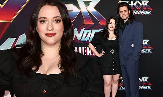 Kat Dennings gets cozy with beau Andrew W.K. at Thor sequel premiere