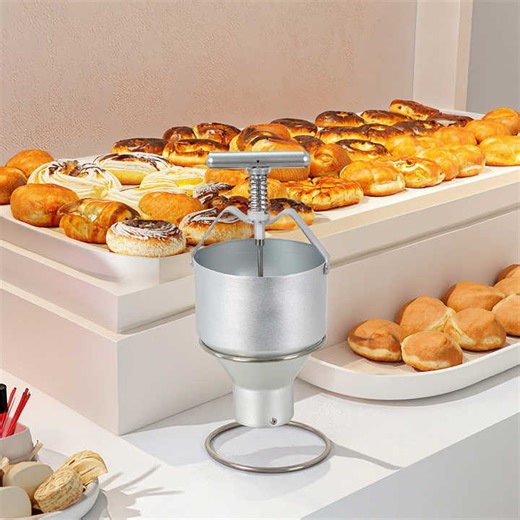 2.5L Hopper Commercial Manual Donut Maker Donut Dispenser Machine Full Stainless Steel Mini Donut Dropper With Holder Rack