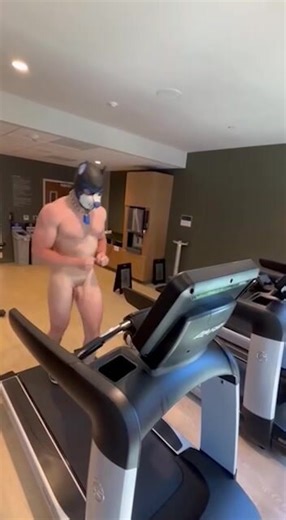 naked in the gym? Nah... I'm wearing a pup mask