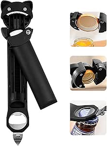 Jar Opener Bottle Opener Lid Opener Can Opener for Weak Hands, Arthritic Hands, Seniors,Low Strength and Children (Black)