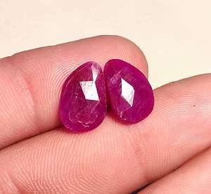 100% Natural Precious Ruby Slices Pair Small Size Red Ruby Rose Cut Pair African Ruby Gemstone for Making Jewelry 14x9mm Flat Back Pair - Etsy Canada