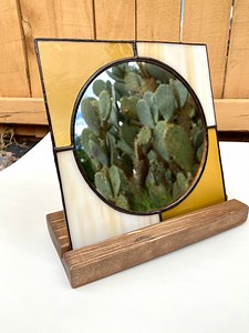 Art Deco Vanity Mirror • Stained Glass Home Decor, Groovy, Vintage Glass - Etsy